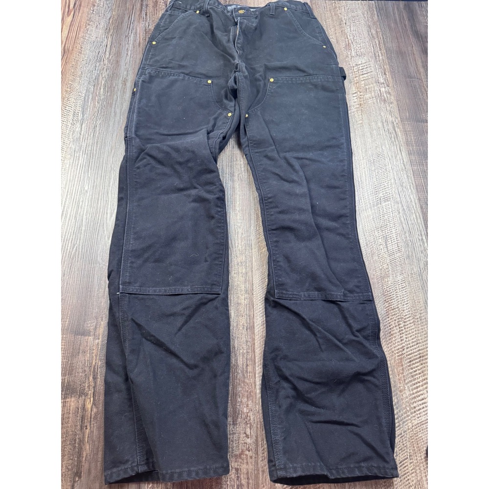 Carhartt B01-BLK Made in USA Double Knee Duck‎ Work Pants Black 34x34 Loose Fit